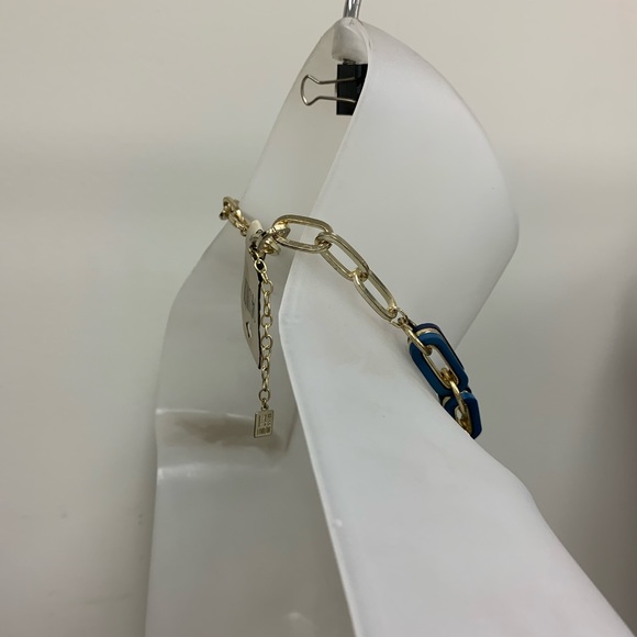 Blue and Gold Chain Necklace - Picture 3 of 4